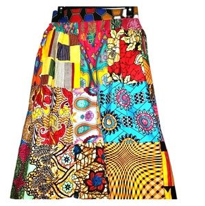 Grassfields Patchwork Midi Skirt